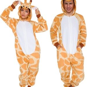 Funziez! Adult Onesie Giraffe Halloween Costume Unisex M